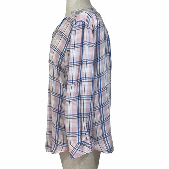 Women's Plaid Button Down Shirt size medium pink & blue by Hester & Orchard - Picture 3 of 6